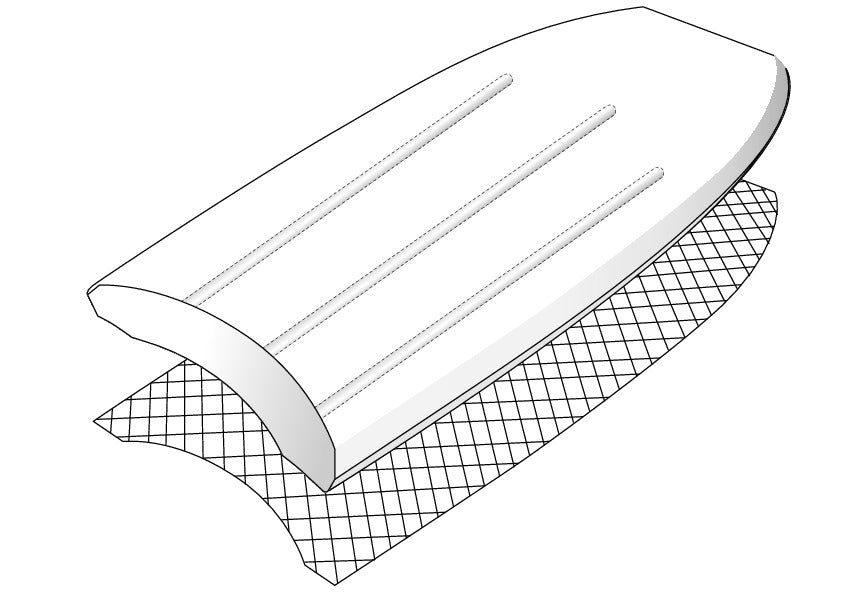VS BODYBOARDS Stand Up Boogie Quad Concave Polypro